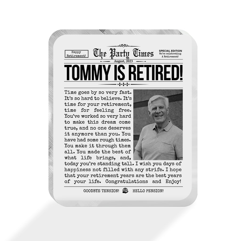Bonne retraite ! - Plaque acrylique personnalisée pour retraités.
