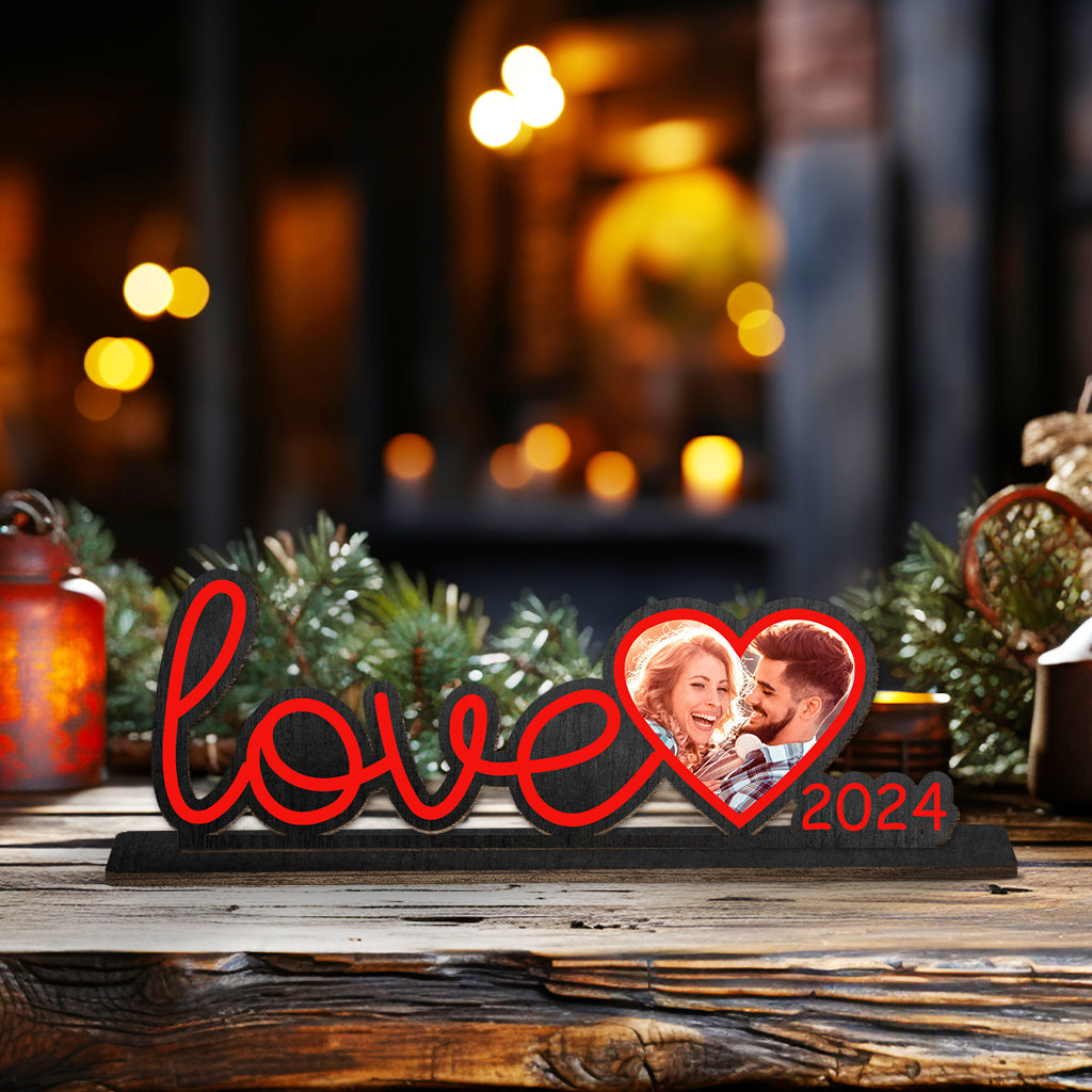 Amour 2024 - Couple personnalisé, grand format autoportant à 1 niveau