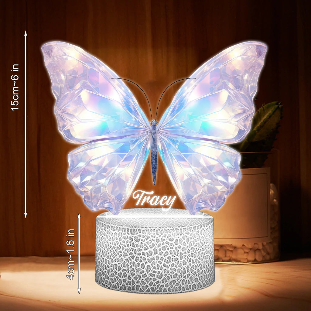 Beautiful Butterfly - Personalized Butterfly Shaped Plaque Light Base