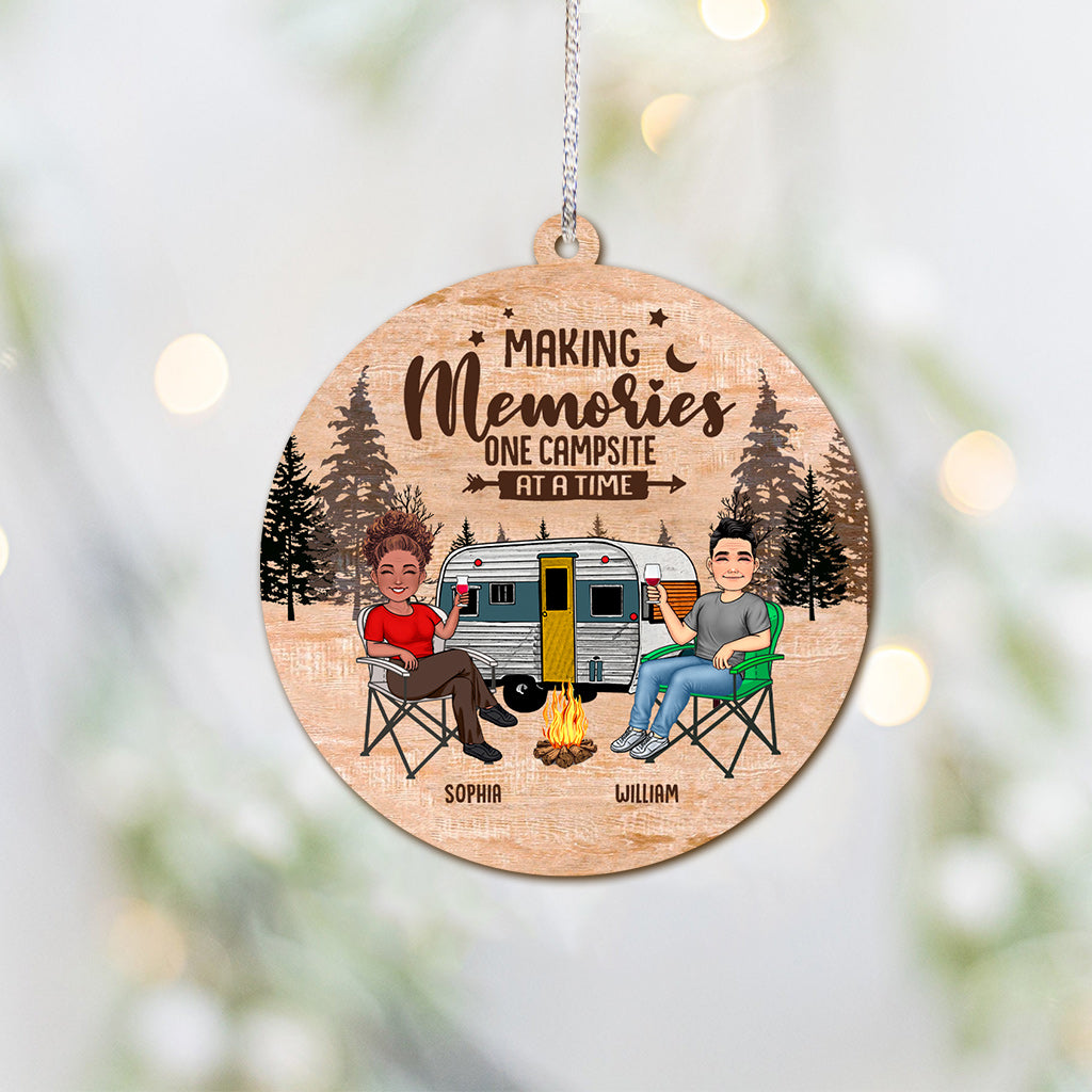 Happy Camper - Camping gift for husband, wife, boyfriend, boyfriend - Personalized Ornament