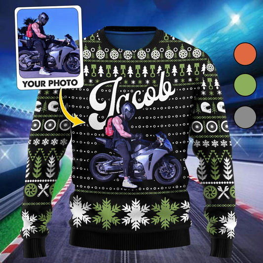 Pull moche de motard personnalisé « J’adore les motos »