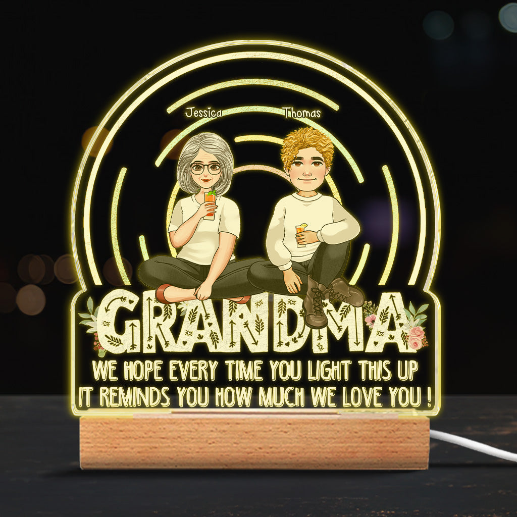 Nous espérons que chaque fois que vous allumerez votre lampe, vous l'aimerez. - Cadeau pour maman, grand-mère - Plaque lumineuse personnalisée