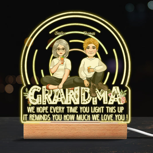 Nous espérons que chaque fois que vous allumerez votre lampe, vous l'aimerez. - Cadeau pour maman, grand-mère - Plaque lumineuse personnalisée