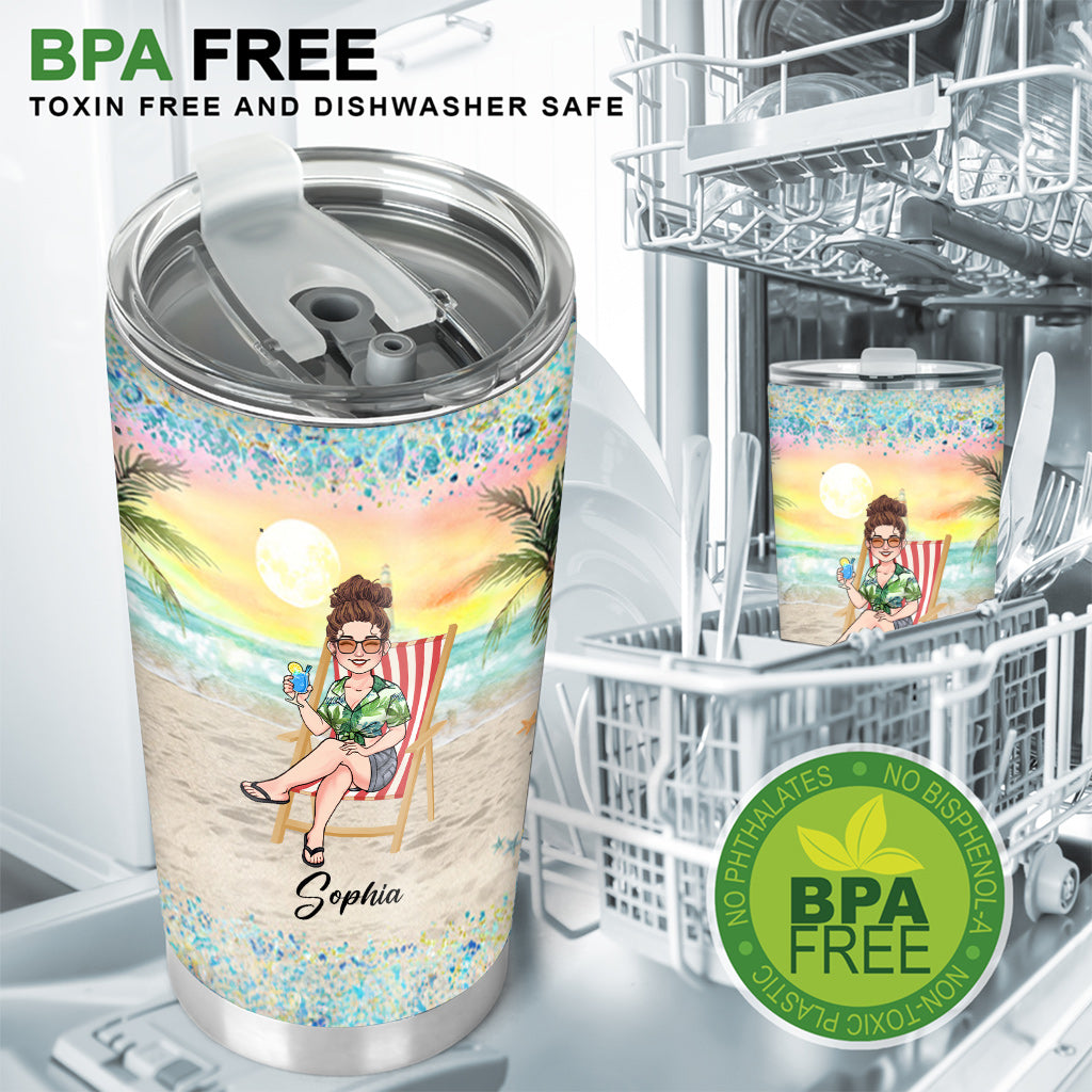 Gobelet personnalisé « Juste une fille qui aime la plage » pour les amoureux de la mer