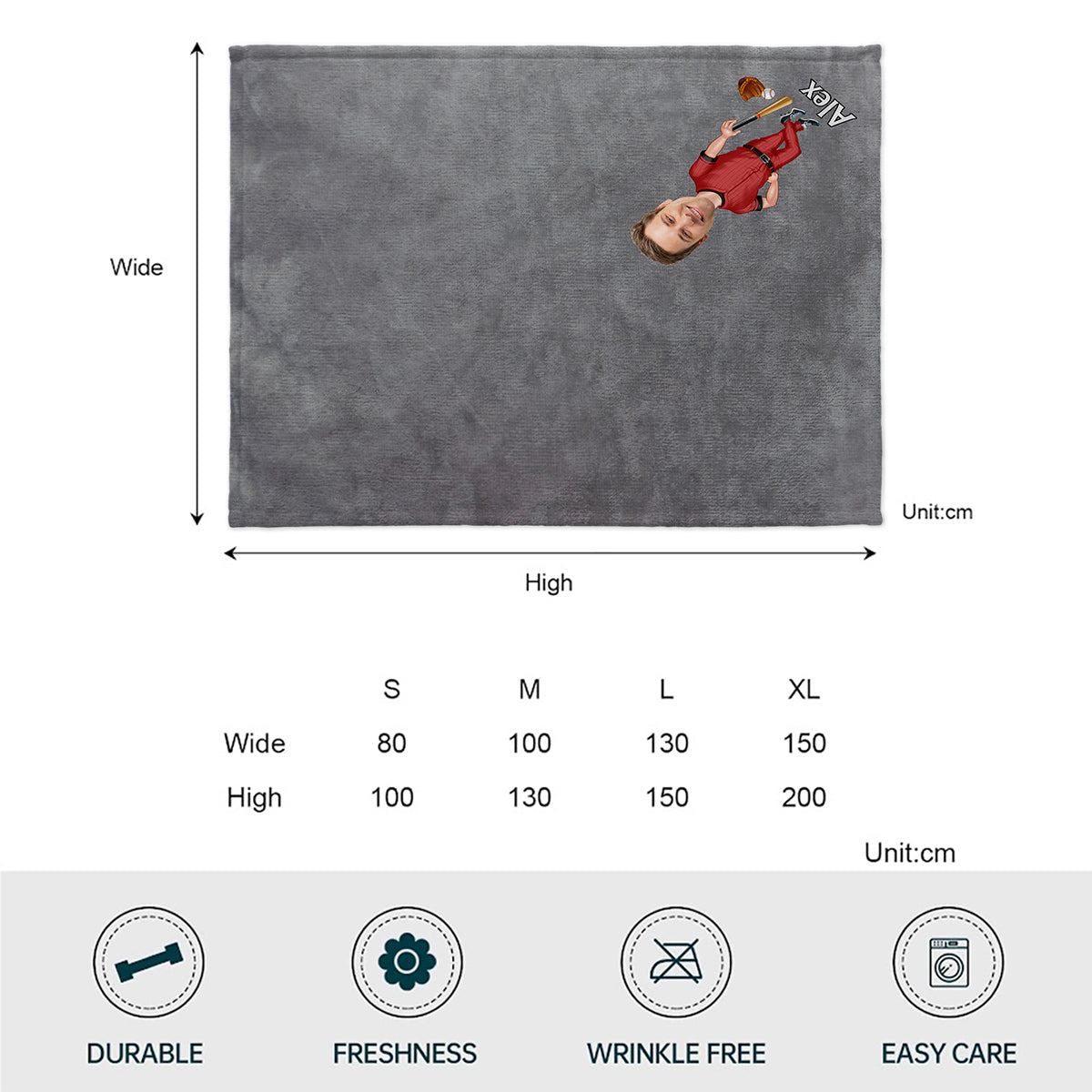 J'adore le sport - Couverture de baseball personnalisée