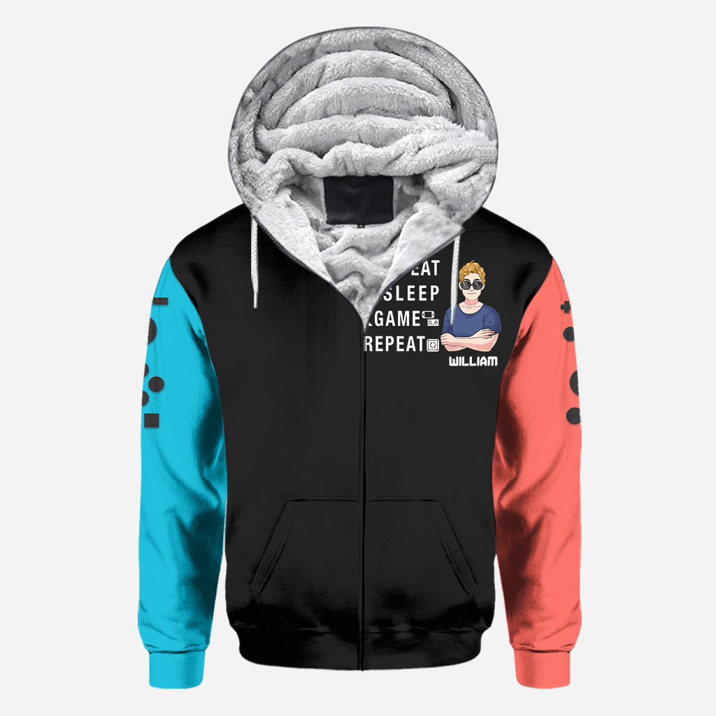 Eat Sleep Game Repeat - Personalized Video Game All Over Shirt