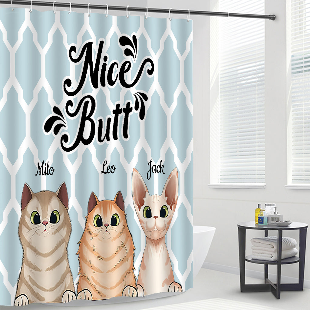 Joli derrière - Cadeau pour amoureux des chiens et des chats - Rideau de douche personnalisé