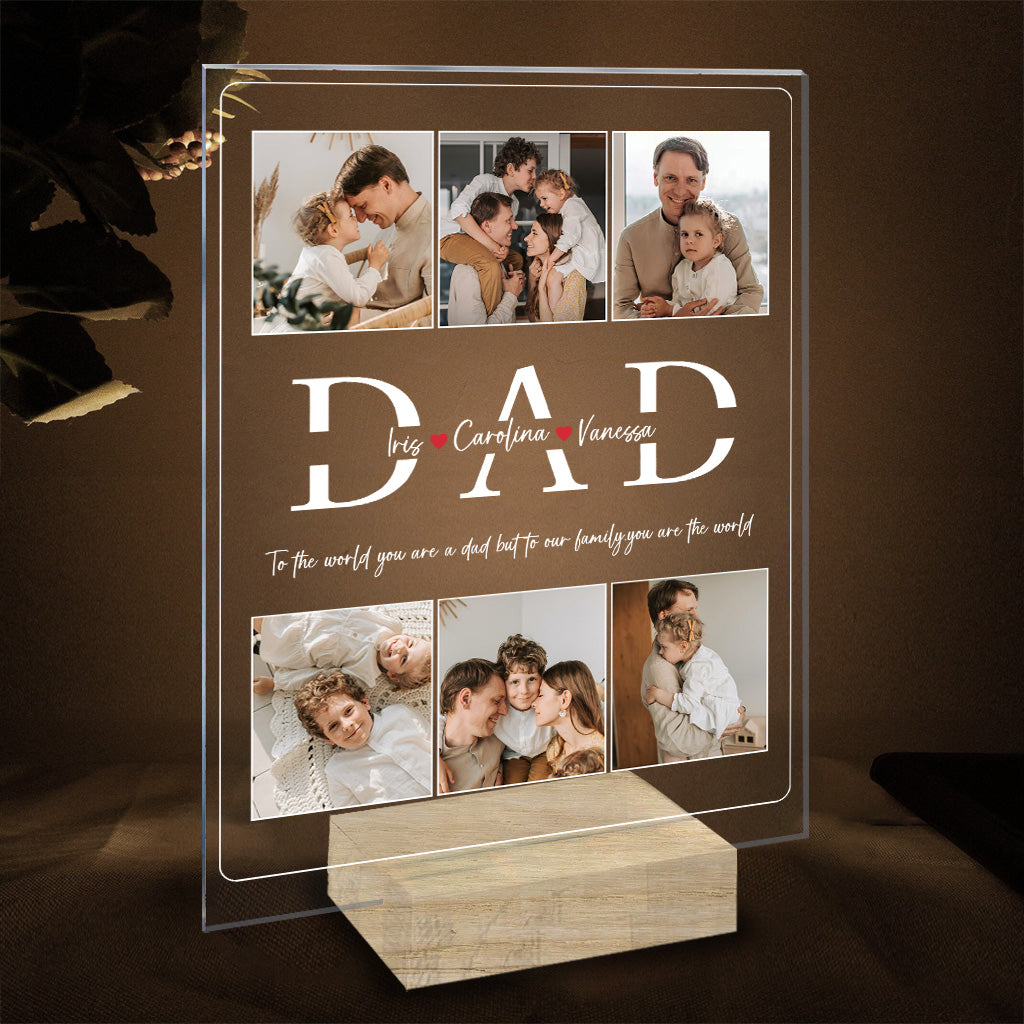 Meilleur papa du monde - Plaque acrylique transparente personnalisée pour papa