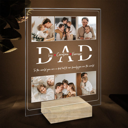 Meilleur papa du monde - Plaque acrylique transparente personnalisée pour papa
