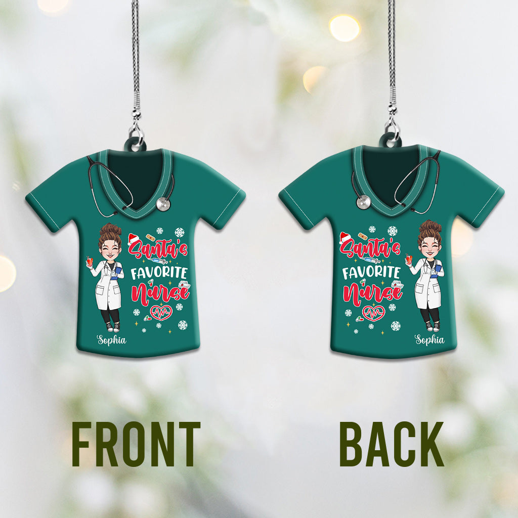 Santa's Favorite Nurse - Personalized Nurse Car Ornament