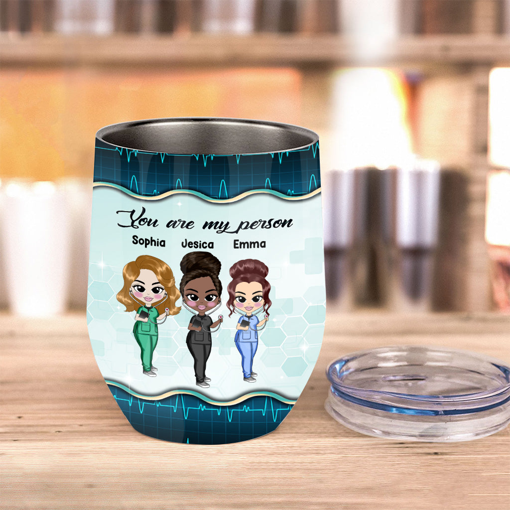 Chance Made Us Coworkers - Personalized Nurse Wine Tumbler