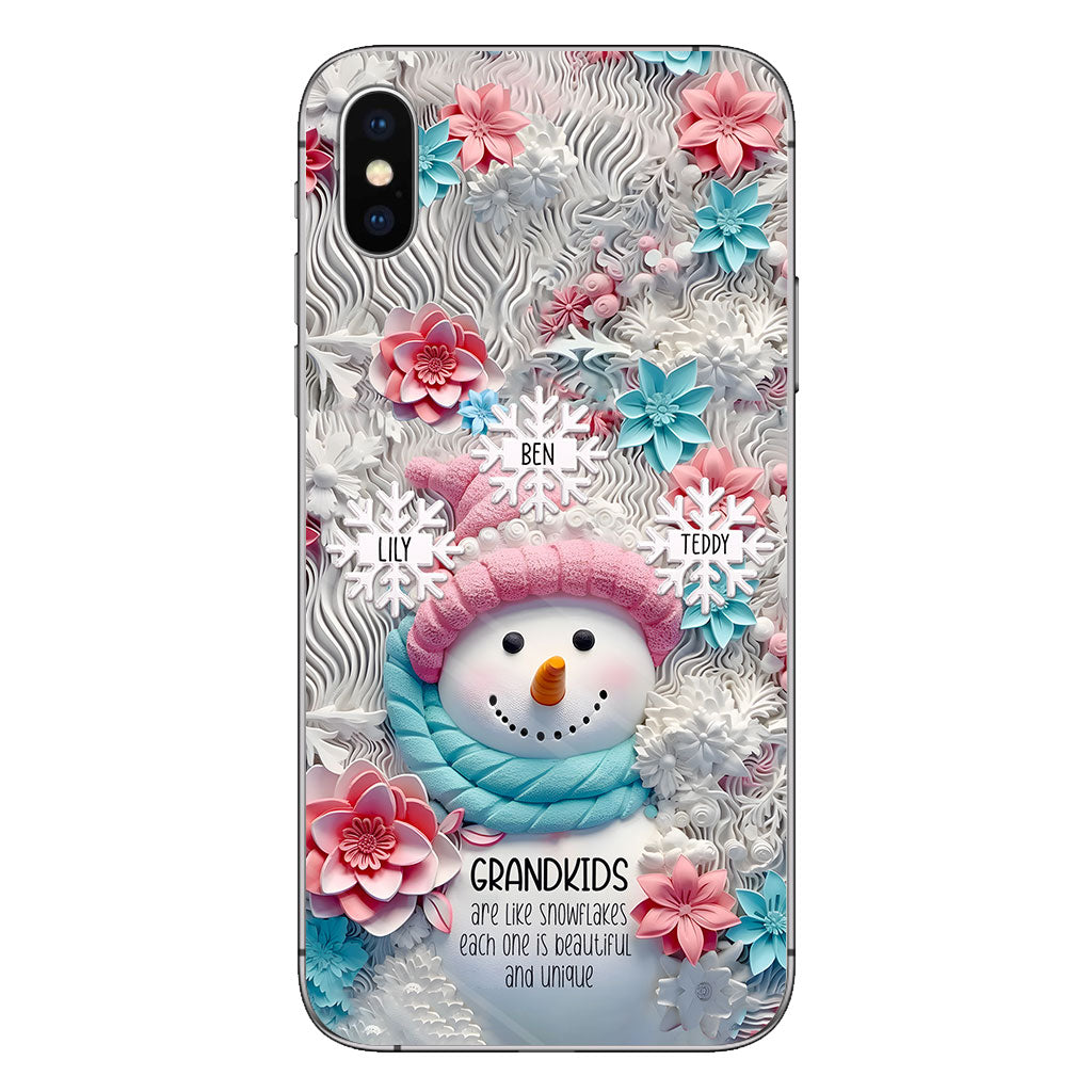 Les petits-enfants sont comme des flocons de neige - Cadeau pour grand-mère - Coque de téléphone personnalisée