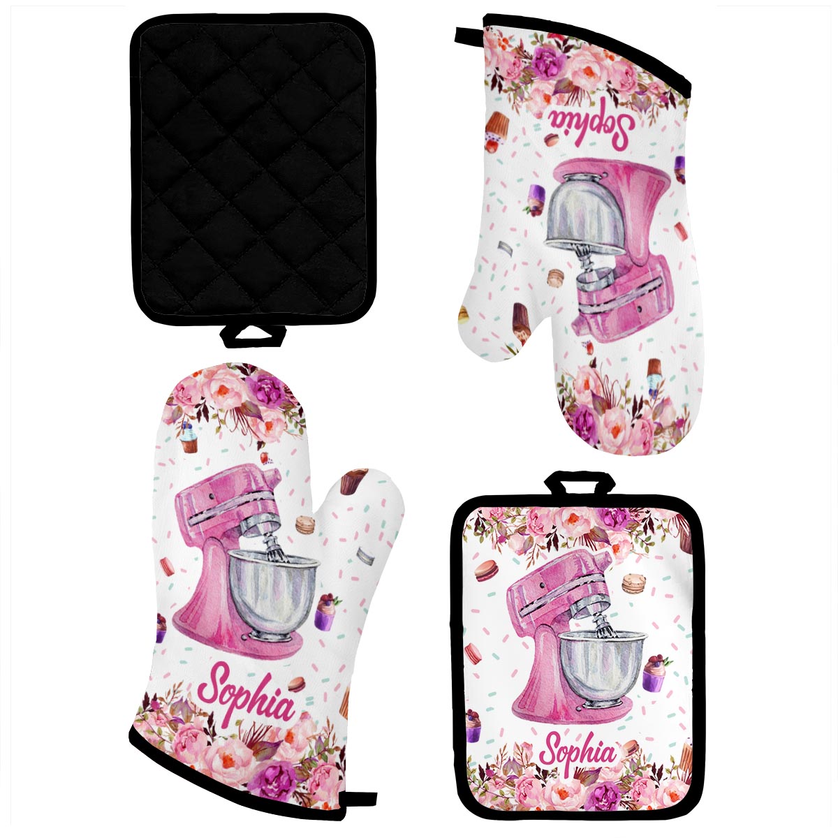 Baking Is My Therapy - Personalized Baking Oven Mitts & Pot Holder Set