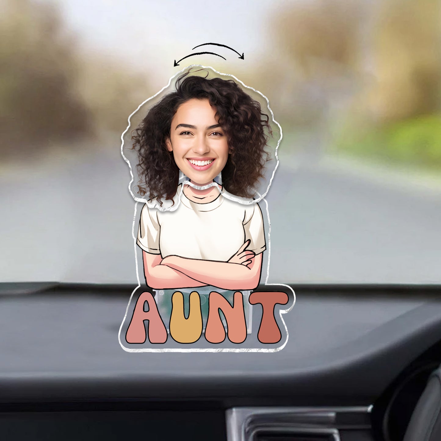 Tante - Cadeau pour tante - Tête à secouer personnalisée