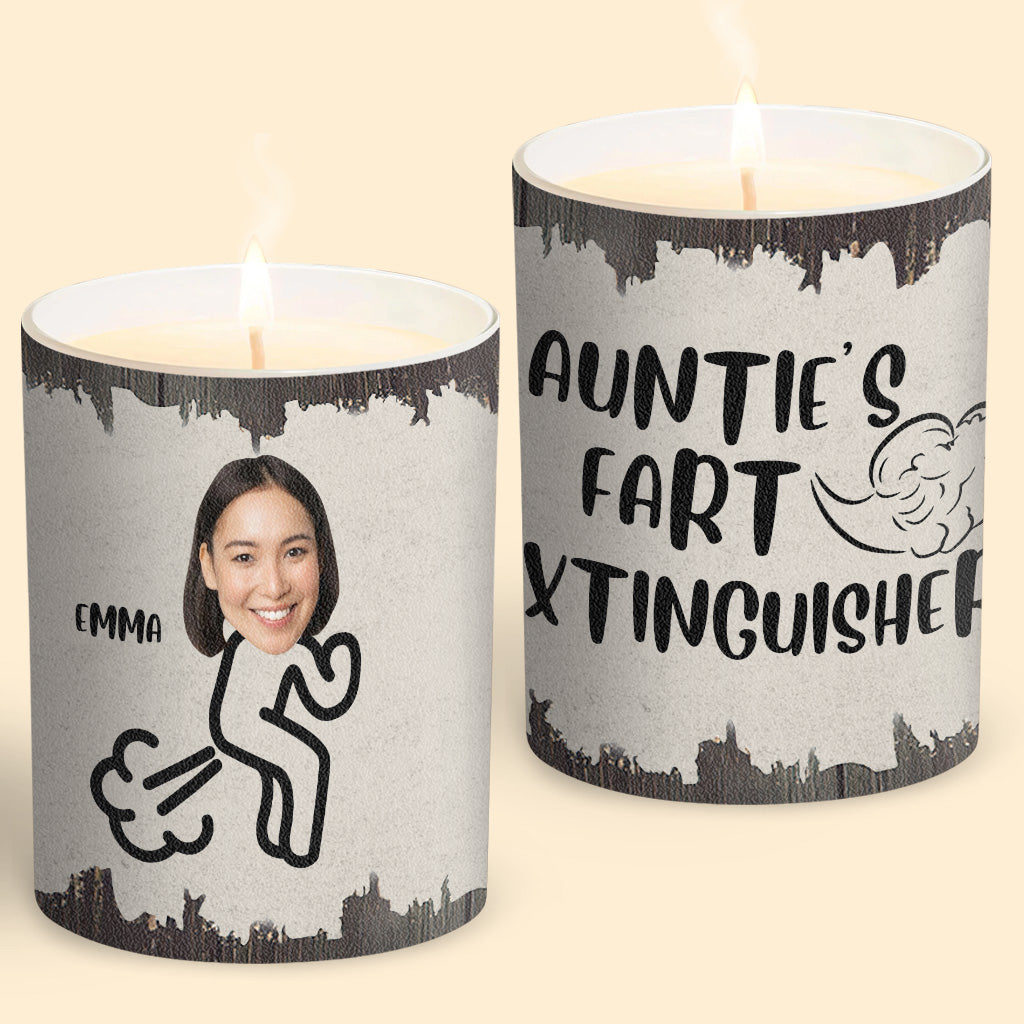 Extincteur de pets - Cadeau pour papa, grand-mère, grand-père, maman, oncle, tante, fils, fille, frère, sœur, petite-fille, petit-fils, mari, femme, petit ami, petite amie, ami - Bougie personnalisée avec couvercle en bois