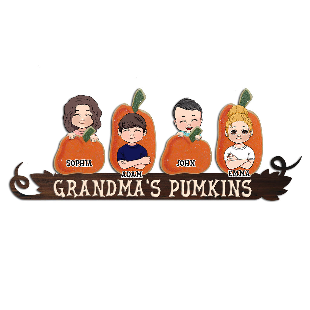 Grandma's Pumpkin - Personalized Grandma Decal Die Cut