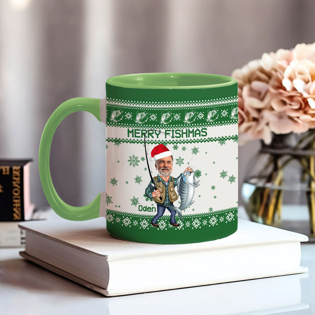 Joyeux Noël des pêcheurs ! Mug personnalisé sur le thème de la pêche