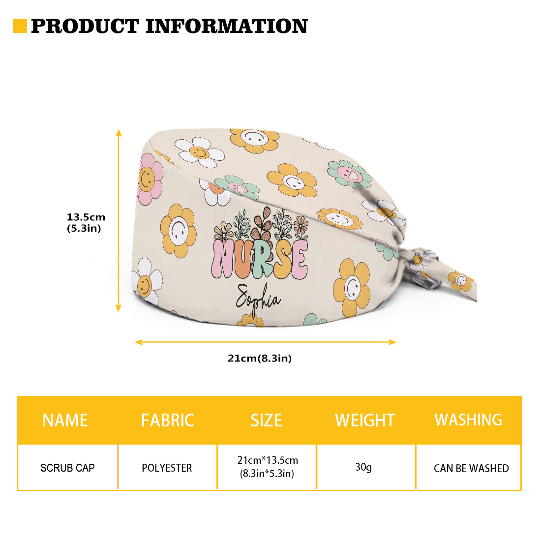 Vie d'infirmière - Bonnet de bloc opératoire personnalisé