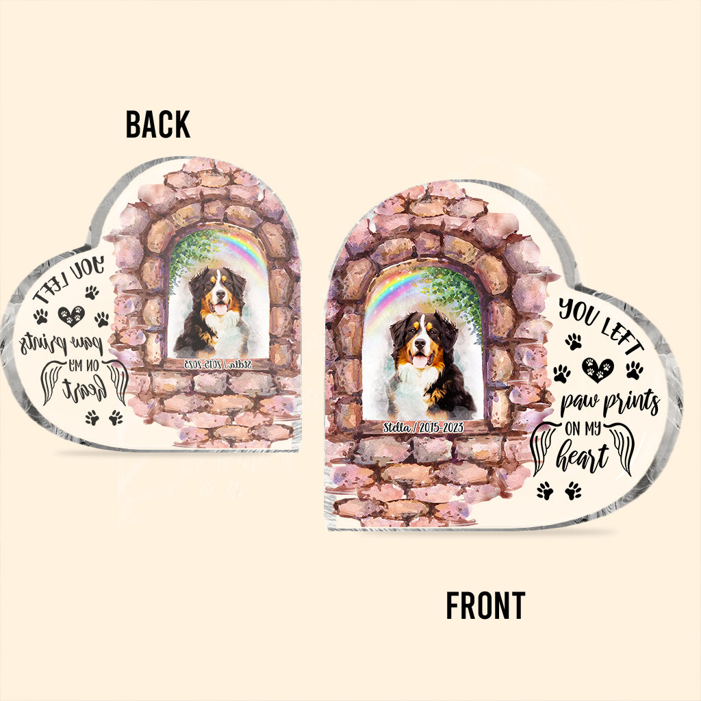 Plus à mes côtés - Plaque acrylique personnalisée pour chien, en forme de chien