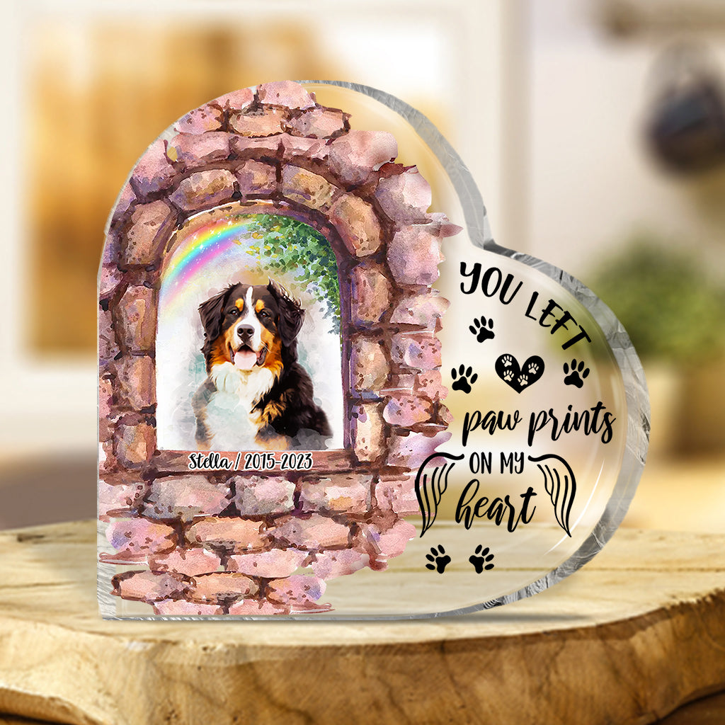 Plus à mes côtés - Plaque acrylique personnalisée pour chien, en forme de chien