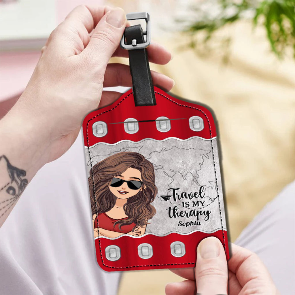 Il est temps de vivre une nouvelle aventure ! – Cadeau de voyage pour maman, fille, petite-fille, épouse, petite amie, amie – Étiquette à bagages en cuir personnalisée