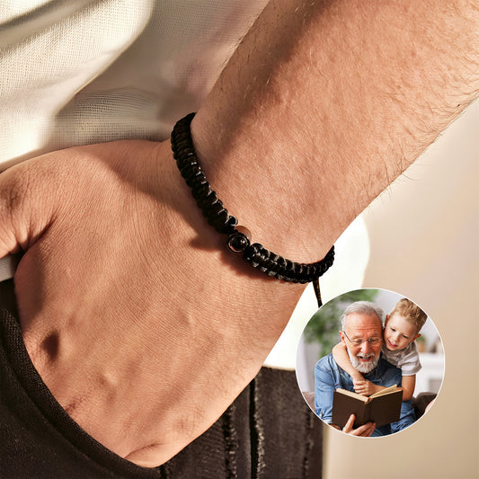 Je t'aime, Papi - Cadeau pour grand-père - Bracelet à projection personnalisé