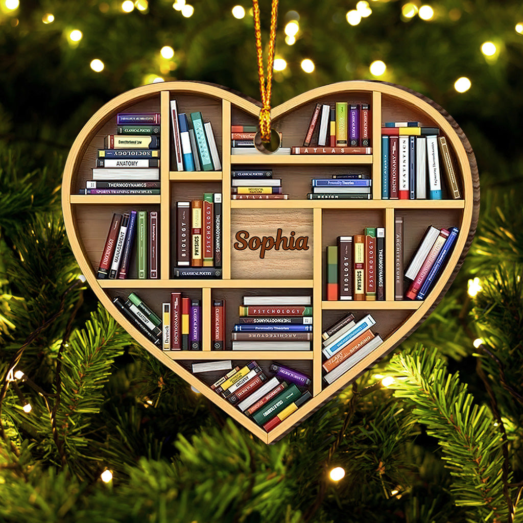 Bookshelf Heart - Personalized Book Ornament