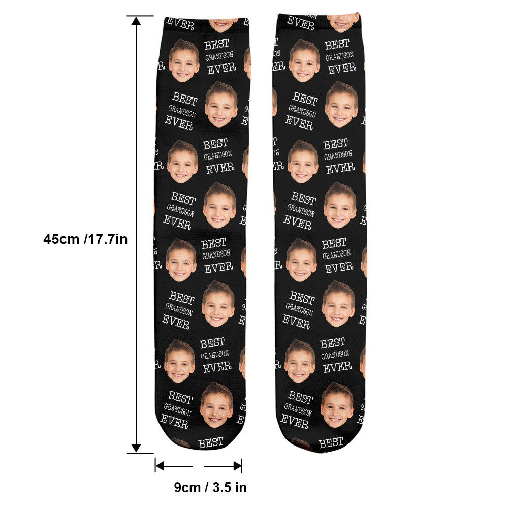 Face personnalisée - Chaussettes personnalisées pour petit-fils