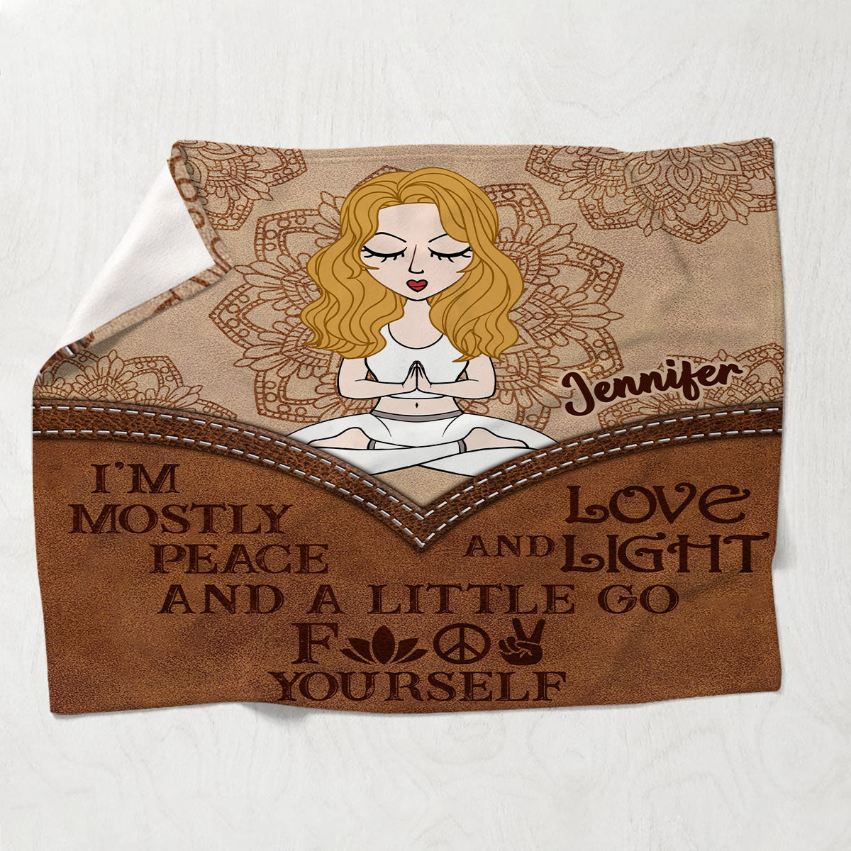 I'm Mostly Peace - Personalized Yoga Blanket