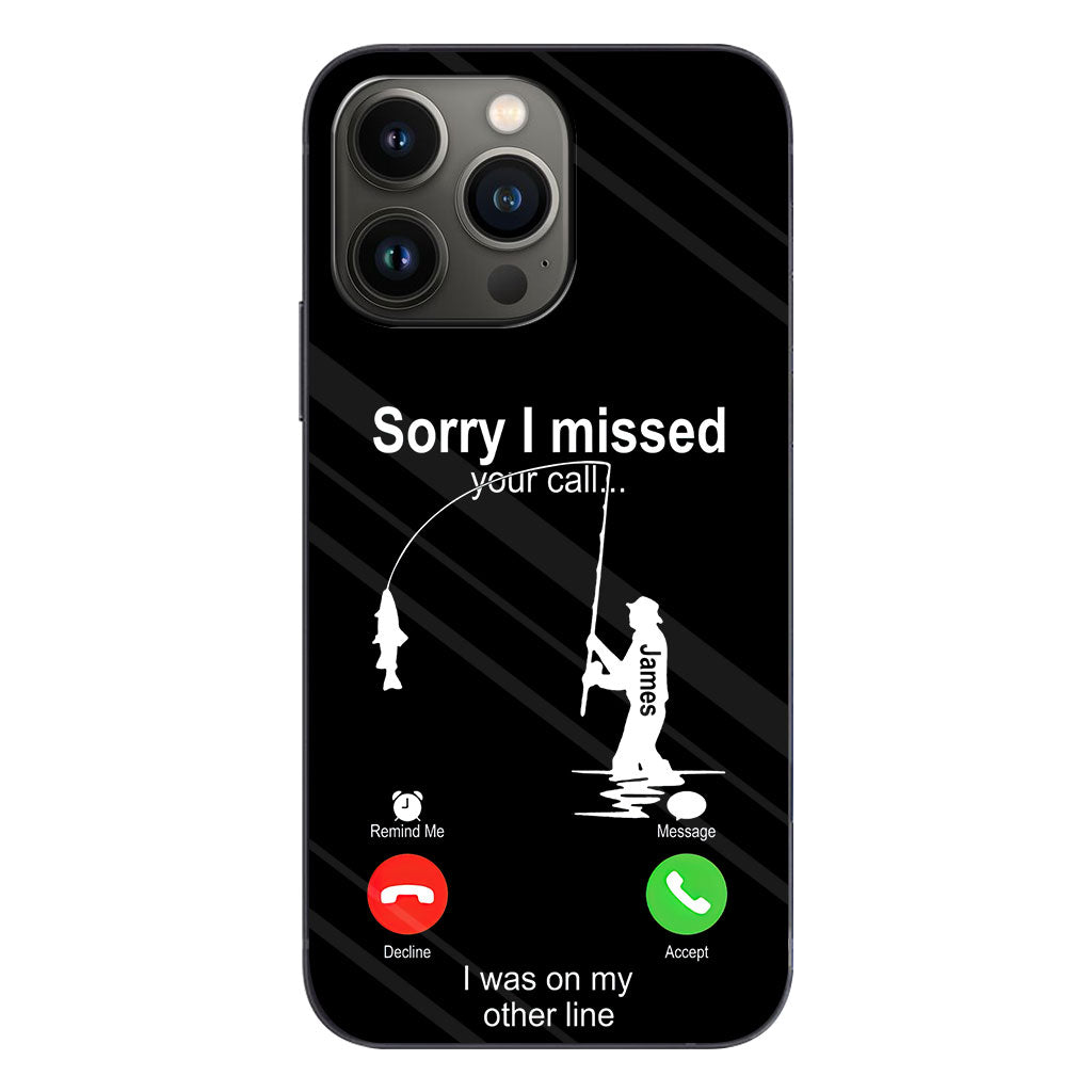 Désolé(e) d'avoir manqué votre appel, j'étais en ligne - Coque de téléphone transparente personnalisée sur le thème de la pêche