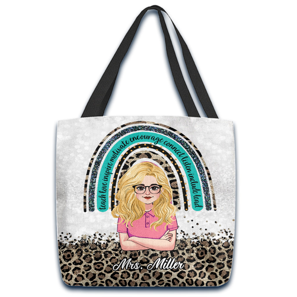 Enseigner, aimer, inspirer - Sac fourre-tout personnalisé pour enseignants