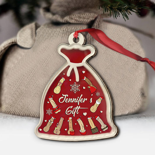 Sac du Père Noël - Ornement personnalisé pour couple