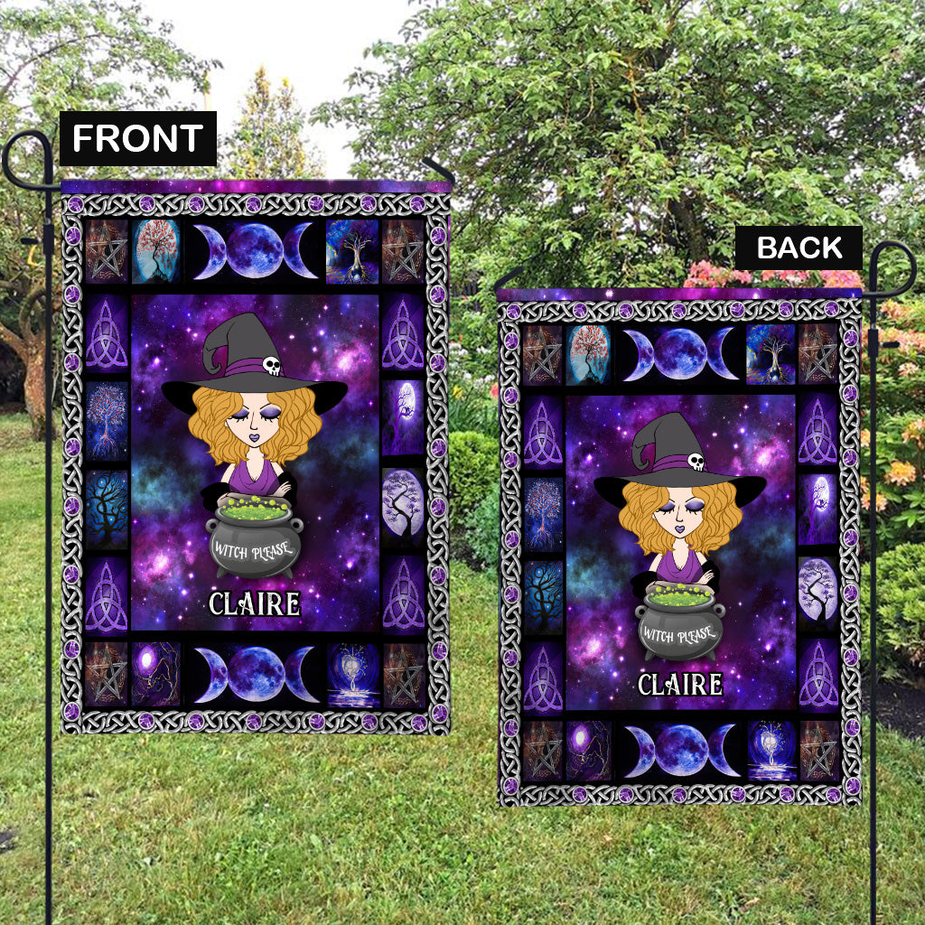 Sorcière, s'il vous plaît - Drapeau de jardin personnalisé Sorcière