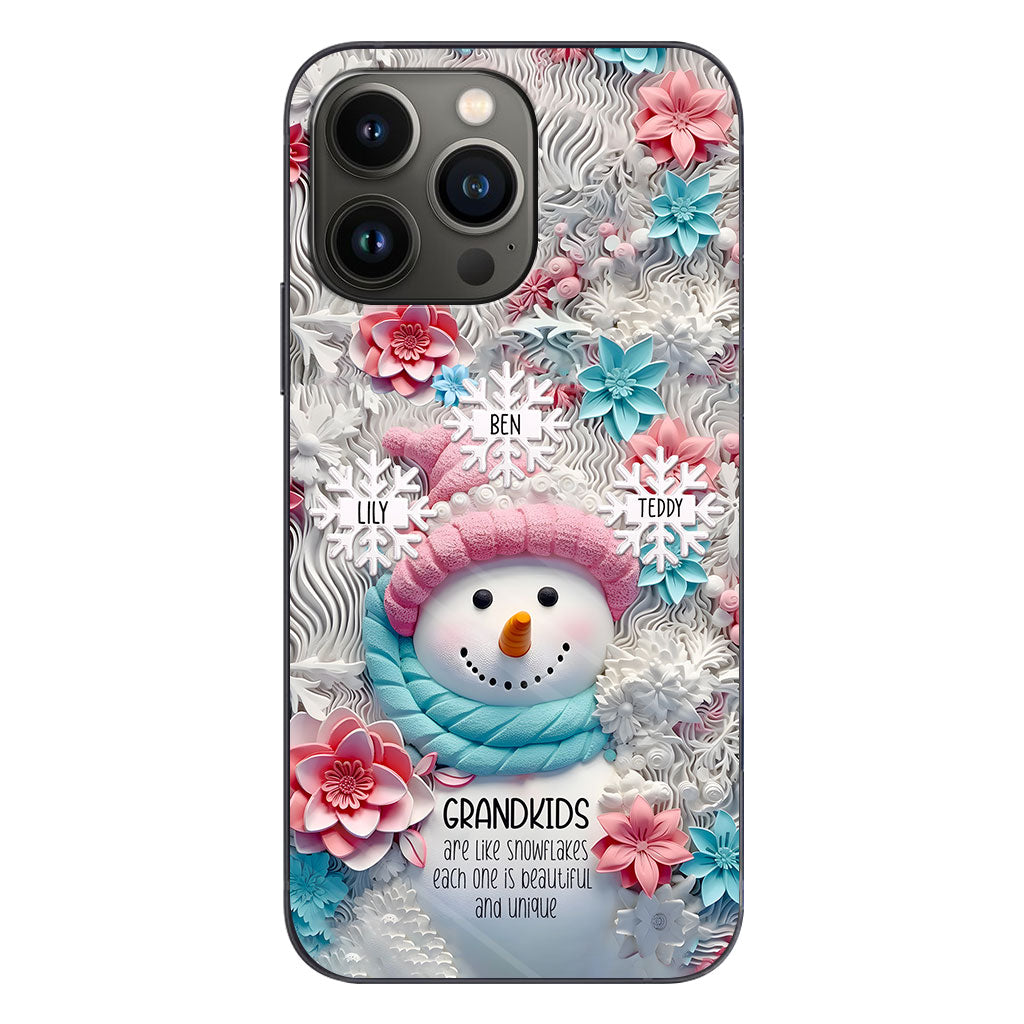 Les petits-enfants sont comme des flocons de neige - Cadeau pour grand-mère - Coque de téléphone personnalisée