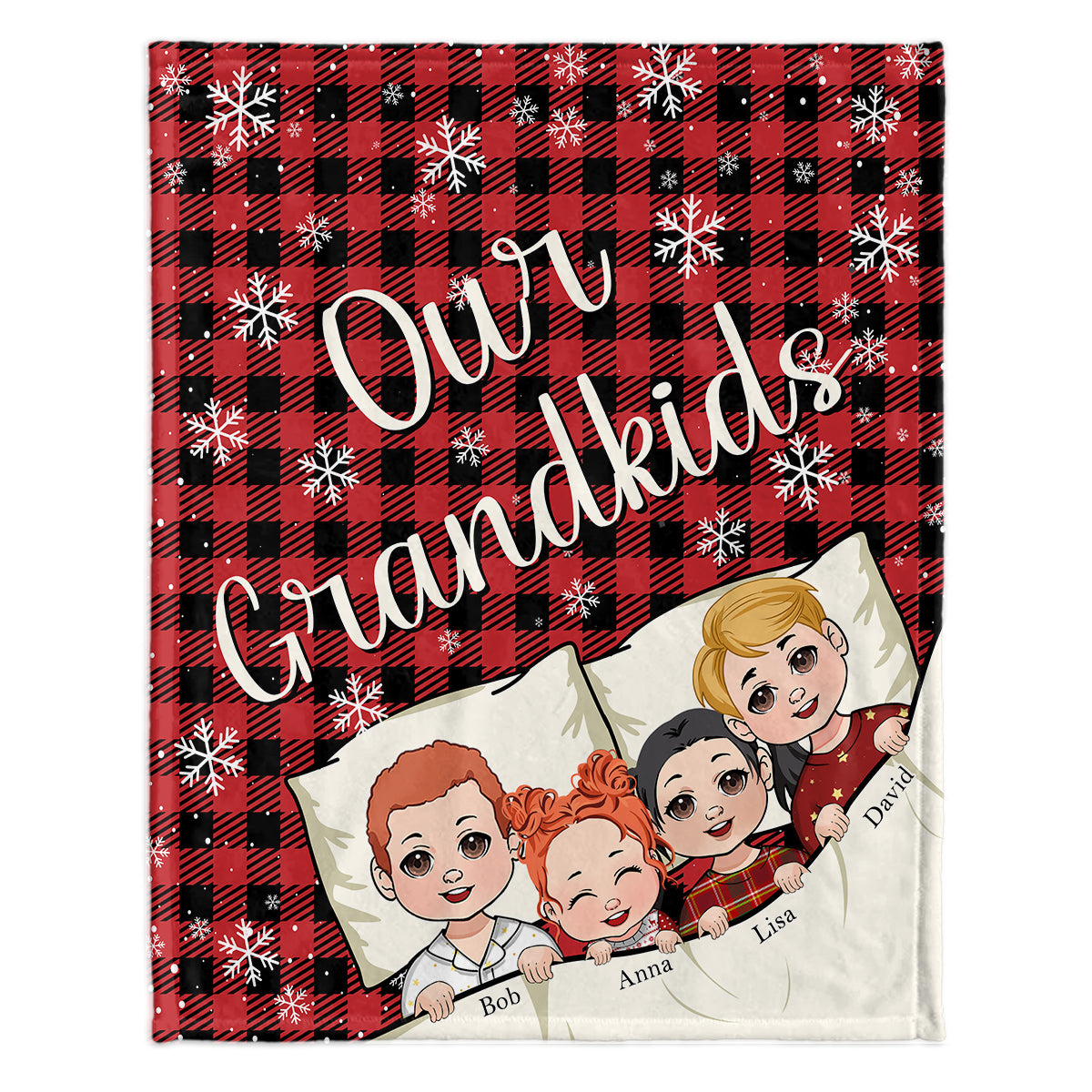 Couverture personnalisée pour grand-mère - Nos petits-enfants