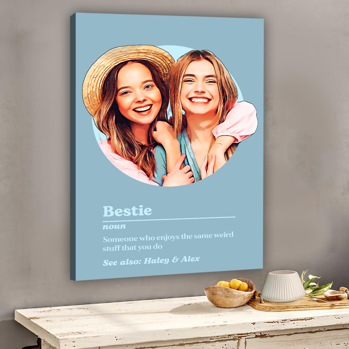 Définition du portrait de meilleure amie - Toile et affiche personnalisées pour meilleure amie
