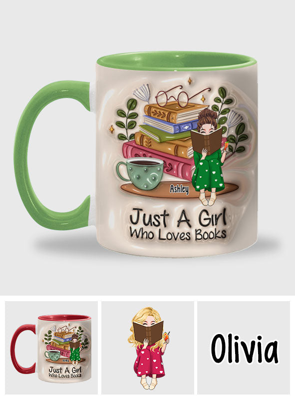 Mug personnalisé « Juste une fille qui aime les livres »