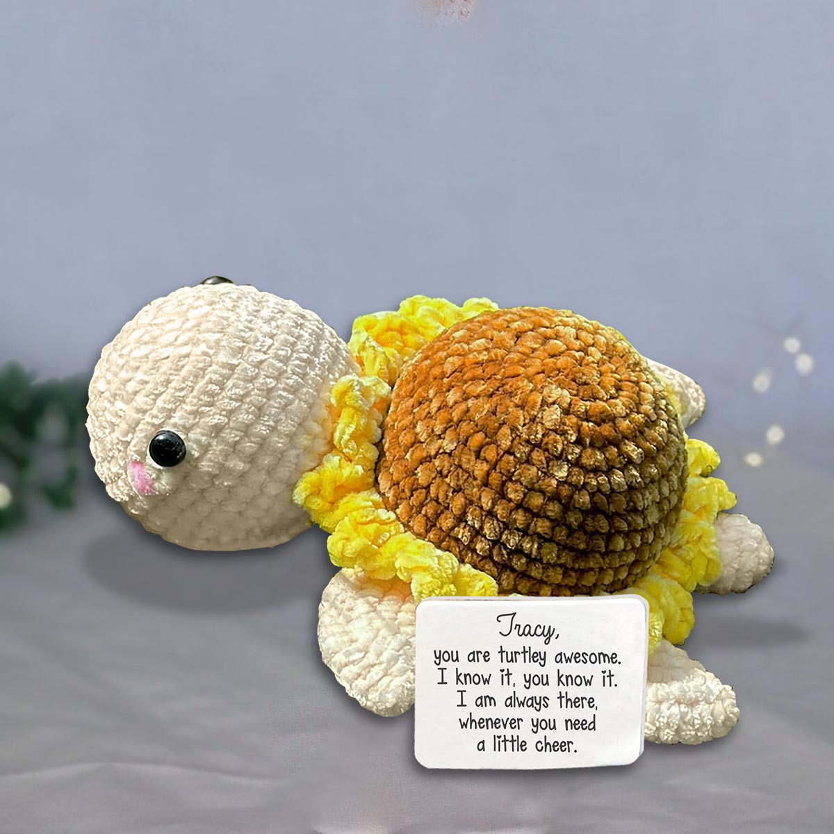Tu es vraiment génial(e) ! Peluche tortue - Figurine tortue personnalisée tricotée à la main