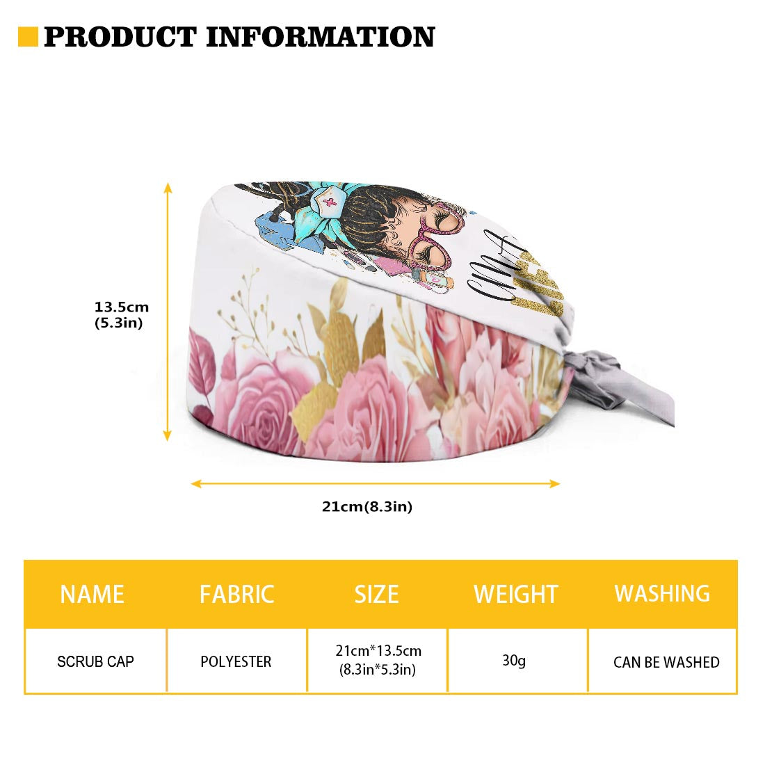 Vie d'infirmière - Bonnet de bloc opératoire personnalisé