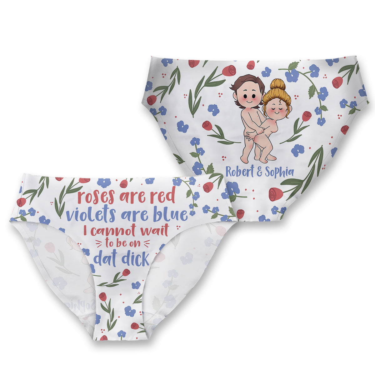 Les roses sont rouges, les violettes sont bleues - Culottes personnalisées pour couples de femmes