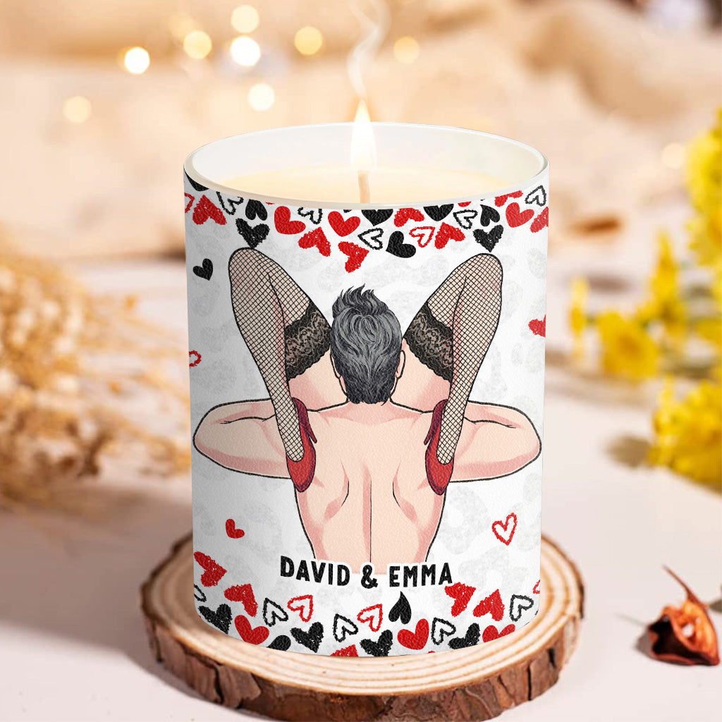 Naughty I Love Your Face - Personalized Couple Candle With Wooden Lid