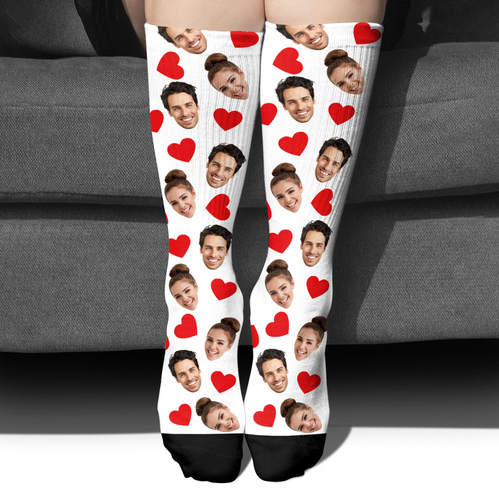 Chaussettes personnalisées pour couples avec motif d'icônes amusantes