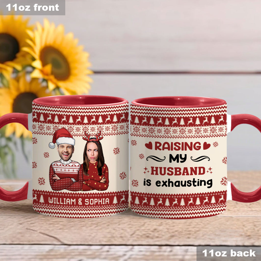Élever mon mari est épuisant - Mug personnalisé pour couple