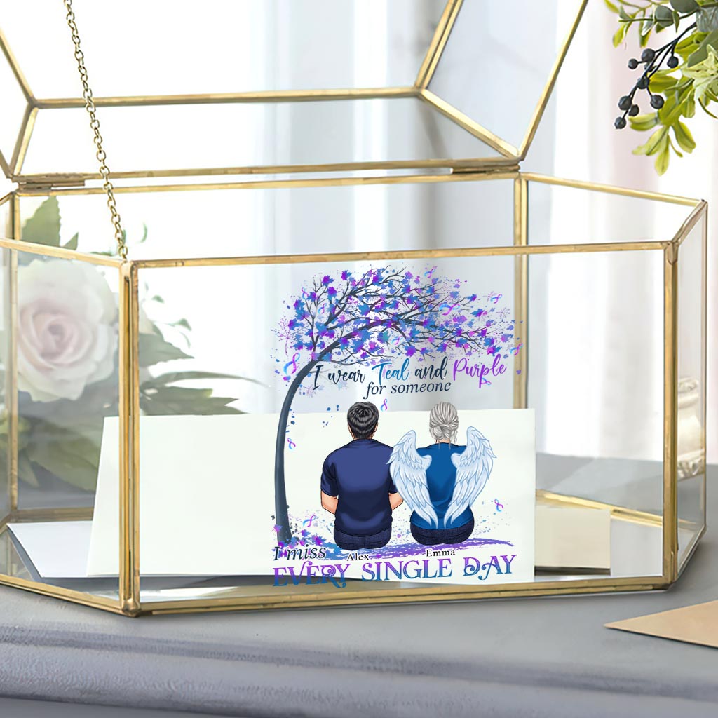 I Wear Teal And Purple - Personalized Suicide Prevention Decal Full