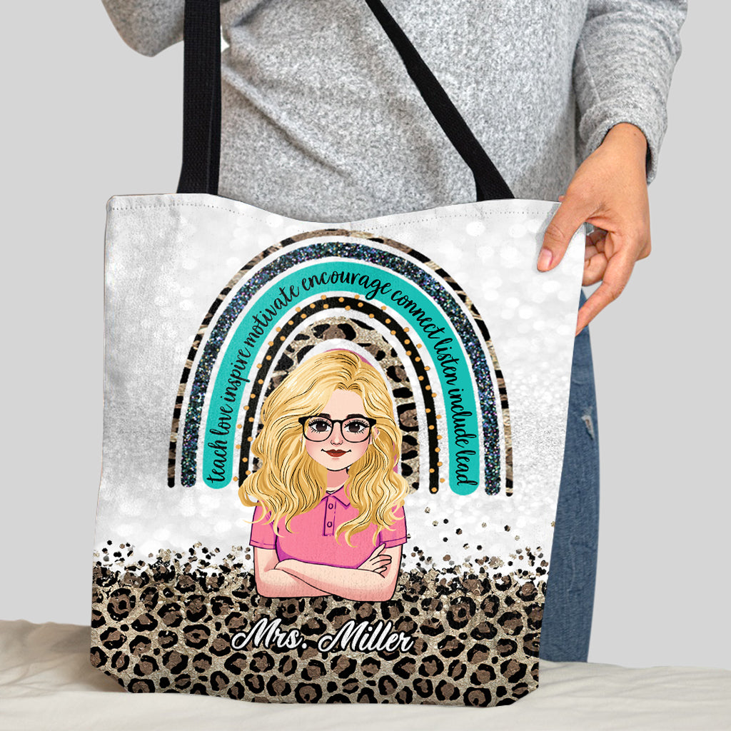 Enseigner, aimer, inspirer - Sac fourre-tout personnalisé pour enseignants
