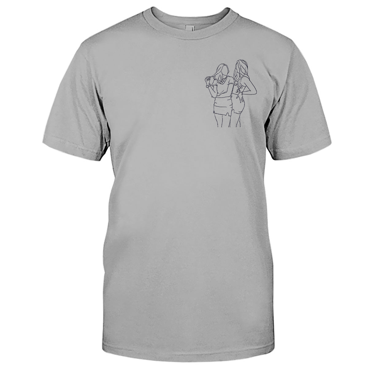 T-shirt brodé personnalisé pour fille - Motifs au trait