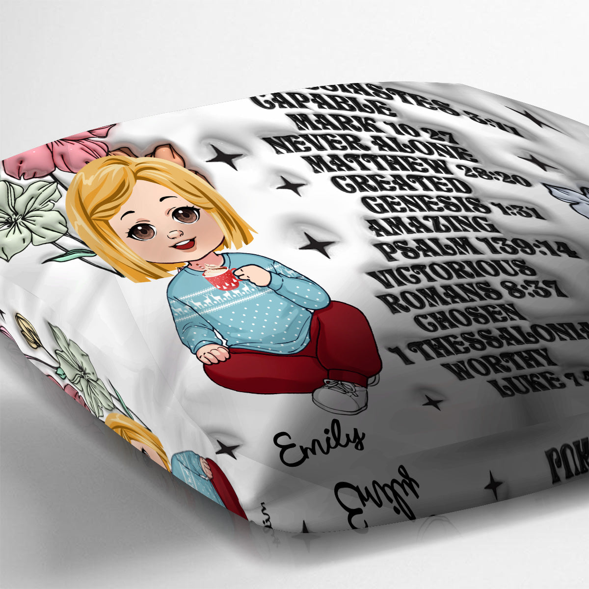 Dieu dit que tu l'es - Coussin décoratif personnalisé pour enfant