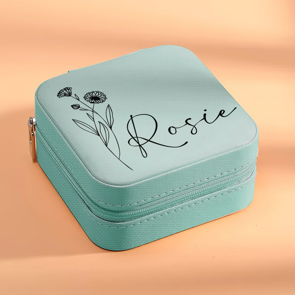 Fleur de naissance - Coffret à bijoux personnalisé pour fille