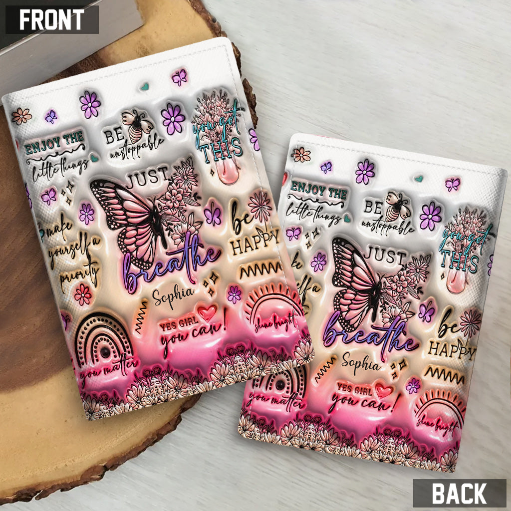Positive Affirmations Butterfly - Personalized Butterfly Passport Holder