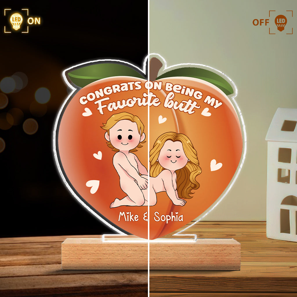 Félicitations pour être mon/ma préféré(e) - Cadeau pour mari, femme, petit ami, petite amie - Plaque lumineuse personnalisée